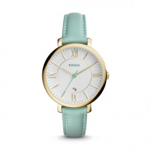 Fossil bracelet de montre ES3987 Jacqueline Cuir Turquoise 14mm + coutures défaut