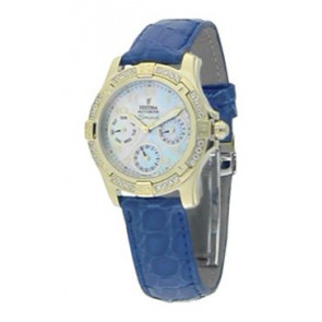 Bracelet de montre Festina F16023-3 / F16023-4 Cuir Bleu 18mm