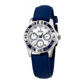 Bracelet de montre Festina F16039-2 / F16039-6 Cuir Bleu 18mm