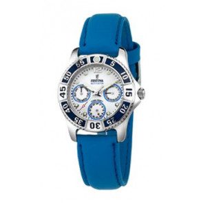Bracelet de montre Festina F16039-4 Cuir Bleu 18mm