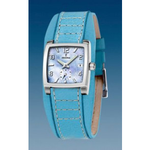 Bracelet de montre Festina F16181-4 Cuir Bleu clair 18mm