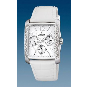Bracelet de montre Festina F16524-1 / F16524-2 / F16524-9 / F16524-A Cuir Blanc 25mm