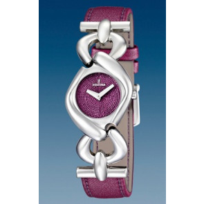 Festina bracelet de montre F16545-3 Cuir Pourpre + coutures  violettes