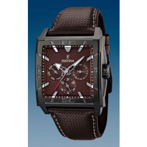 Bracelet de montre Festina F16569-6 Cuir/Textile Brun