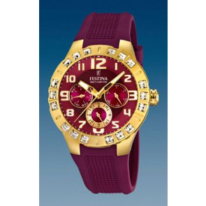 Bracelet de montre Festina F16581-2 Caoutchouc Bordeaux 15mm