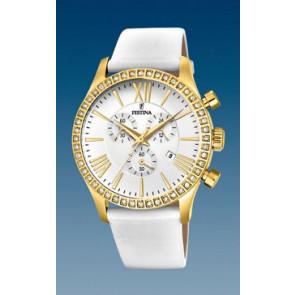 Bracelet de montre Festina F16605-7 Cuir Blanc crème 21mm