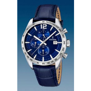 Bracelet de montre Festina F16760-3 Cuir Bleu 22mm