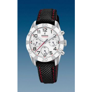 Bracelet de montre Festina F20346-1 / F20346-3 Cuir/Textile Noir 18mm