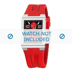 Festina bracelet de montre F16224-8 Cuir Rouge 14mm + coutures noires