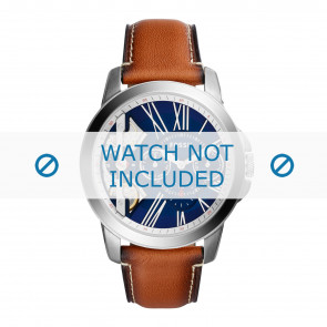 Fossil bracelet de montre ME1161 Cuir Brun 22mm + coutures blanches