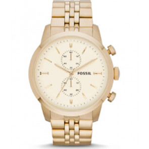 Bracelet de montre Fossil FS4856 Acier inoxydable Plaqué or 24mm