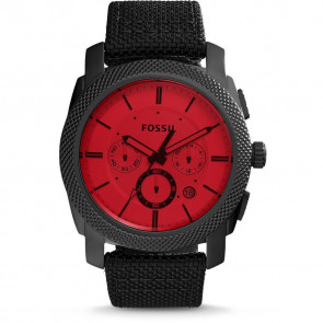 Bracelet de montre Fossil FS5235 Textile Noir 24mm