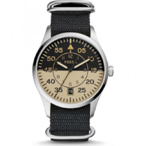Bracelet de montre Fossil FS5248 Textile Noir 21mm