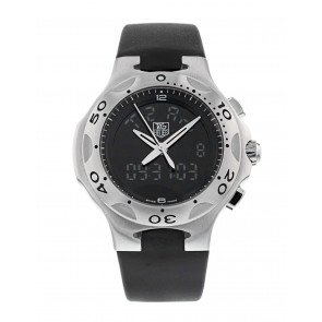Bracelet de montre Tag Heuer CL111A / FT6002 Caoutchouc Noir 9mm