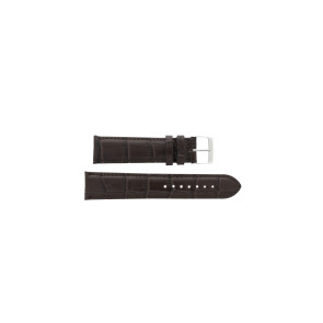 Bracelet de montre Cuir + croco empreinte 20mm Brun foncé EX G348G