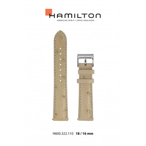 Bracelet de montre Hamilton H001.32.215.840.01 / H690322110 Cuir Beige 18mm