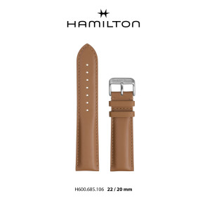 Bracelet de montre Hamilton H690.685.106 Cuir Brun 22mm