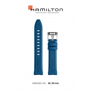 Bracelet de montre Hamilton H690.823.104 / H82345341 Caoutchouc Bleu 20mm