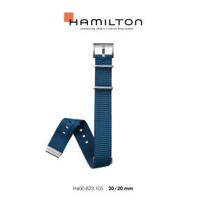 Bracelet de montre Hamilton H690823105 Nylon Bleu 20mm