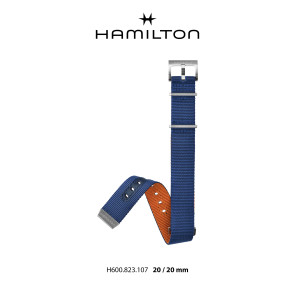 Bracelet de montre Hamilton H690823107 Nylon Bleu 20mm