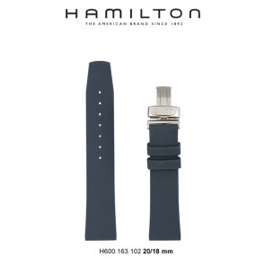 Bracelet de montre Hamilton H600.163.102 Caoutchouc Bleu 20mm