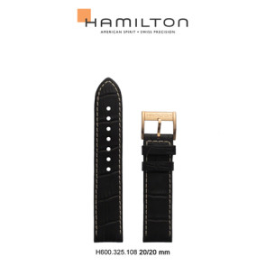 Bracelet de montre Hamilton H600325108 Cuir Brun 20mm