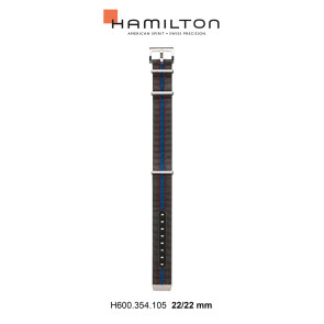 Bracelet de montre Hamilton H694354105 Nylon Multicolore 22mm