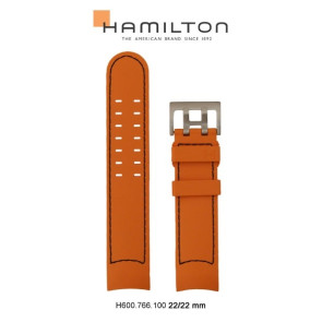 Bracelet de montre Hamilton H691.766.100 / H691766100 Caoutchouc Orange 22mm