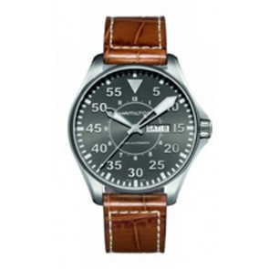 Bracelet de montre Hamilton H64715885 Cuir Cognac 22mm