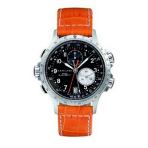 Bracelet de montre Hamilton H001.77.612.933.01 / H77612933 Cuir Orange 21mm