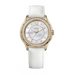 Bracelet de montre Hugo Boss 659302329 / 2329 / HB-139-3-34-2365S Cuir Blanc 20mm
