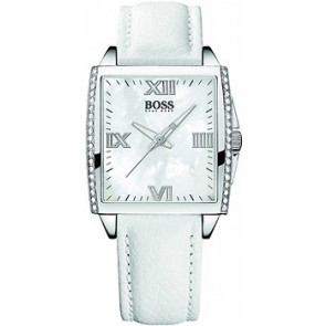 Bracelet de montre Hugo Boss 659302209 / 2209 / HB-91-3-14-2207S Cuir Blanc 18mm