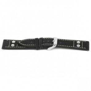 Bracelet de montre Universel G167 Cuir/Textile Noir 20mm