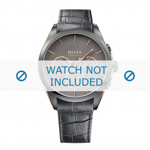 Hugo Boss bracelet de montre HB-281-1-34-2890 / HB1513366 Cuir Gris + coutures défaut