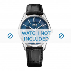 Hugo Boss bracelet de montre HB-225-1-14-2679 / HB1513386 / 659302714 Cuir Noir + coutures défaut