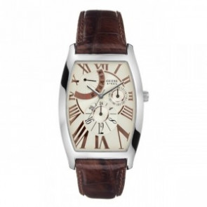 Guess bracelet de montre I12536G1 Cuir Brun + coutures brunes