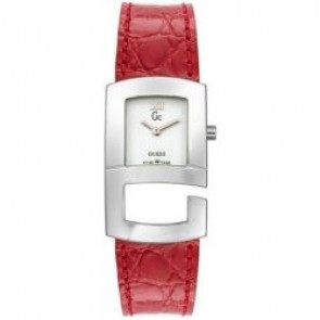 Guess bracelet de montre I20018L2 / 20018L2 Cuir Rouge + coutures  rouges