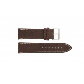 Bracelet de montre I320 Cuir Brun 24mm + coutures blanches