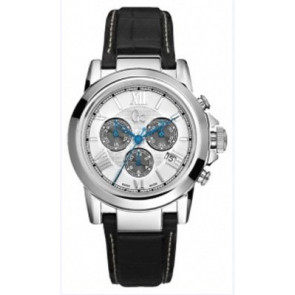 Guess bracelet de montre I37002G1 / 37002G1 Cuir Noir + coutures blanches