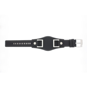 Fossil bracelet de montre JR1156 Cuir Noir 24mm + coutures défaut