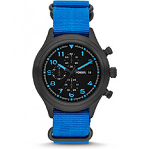 Bracelet de montre Fossil JR1452 Textile Bleu 20mm