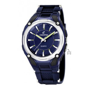 Bracelet de montre K5560-3 Silicone Bleu