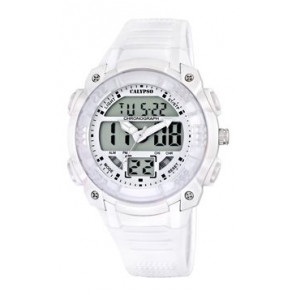 Bracelet de montre Calypso K5601-01 Caoutchouc Blanc