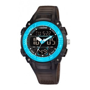 Bracelet de montre Calypso K5601-4 / K5601-5 / K5601-6 / K5601-8 Caoutchouc Noir