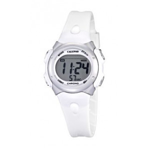 Bracelet de montre Calypso K5609-1 Caoutchouc Blanc crème 13mm