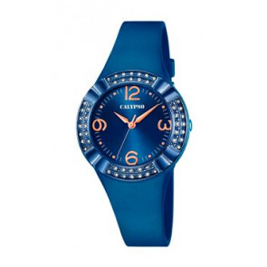 Bracelet de montre Calypso K5659.6 Plastique Bleu 25mm