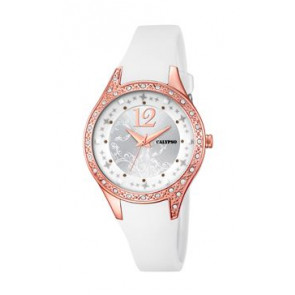 Bracelet de montre Calypso K5660-1 Caoutchouc Blanc 16mm