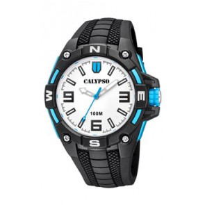 Bracelet de montre Calypso K5761-1 / K5761-4 / K5761-6 Silicone Noir 22mm