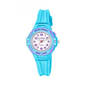 Bracelet de montre Calypso K6070-2 Caoutchouc Bleu clair