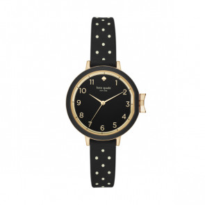 Bracelet de montre Kate Spade New York KSW1355 Silicone Noir 12mm